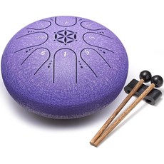 PUJONI 스틸 텅 드럼 6인치 8노트 타악기와 악보 망치 캐리백 핑거픽 초보자를 위한 선물 및 성인 휴식 명상 라벤더, 6 Inch 8 Notes, Pink