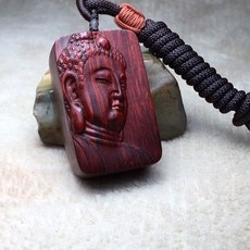 如來佛祖吊墜 車掛 手把件 鑰匙扣 原木 原雕 禮物 禮品 印度小葉紫檀 檀香, 1個, 如來佛祖2.3*3.8*1.4CM