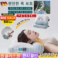 1+1 곰돌이 목베개 7A 항균 쿨링 쿠션 아이스 테릴렌 다기능 허리 등쿠션 경추지지형 목베개, [1+1] 블루+핑크