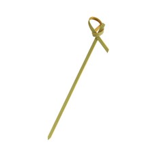 竹製果針 花結串 12cm, 綠色, 100個
