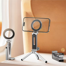 디노르 맥세이프 휴대폰 360도 거치대, 1개, 실버, JH-02142