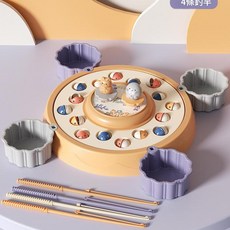 電動旋轉磁性釣魚玩具, 橙色電動釣魚4魚竿, 1套