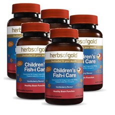 허브 오브 골드 칠드런 피쉬 아이 케어 오메가3 EPA DHA 츄어블 캡슐 Herbs of Gold Children's Fish-i Care, 60정, 5개
