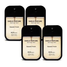 M2G CARE+ 휴대용 손소독제 뿌리는 미니 향수 보습 쉴드퍼퓸 스콰시프레쉬, 4개, 40ml