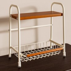 DFMEI 置物架 廚房多功能 桌面, 1個, 白色【多層收納】塑料腳【抽拉式籃筐】