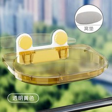 貓吊床 窗戶吸盤式貓窩 寵物懸掛式休息平台, 1個, 黃色太空艙款,毛墊