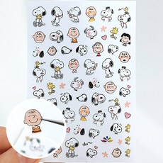 네일데칼 스누피 찰리브라운 네일아트스티커 2장세트, 2개, 스누피 A타입