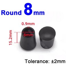 둥근 고무 의자 다리 패드 6/8/10/12/14/16/20/25/30-120mm 가구 발 테이블 엔드 플러그 PVC 음소거 미끄럼 방지 바닥 보호, [01] 4pcs, 8mm, 1개
