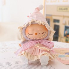 라부부 팝마트 인형옷 Labubu 1.0 2.0버전 엘프 세트 인형의류 엘프 세트 신발, 1/2세대 펜던트 아기 옷(인형 제외), 핑크엘프4점세트+핑크레이스슈즈(인형 제외)