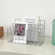 MAMOMA 스텐 선반 인테리어 잡지꽂이, 3단, 실버