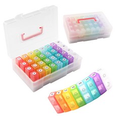 除濕好朋友 31天藥箱 大容量分裝藥盒, 外透內彩, 1個