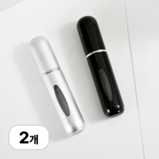 로멀리 펌핑식 향수 공병 5ml, 2개, 블랙+실버