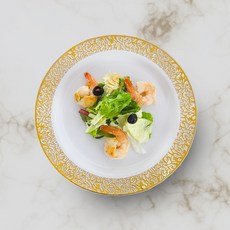 쓱싹 플라스틱 엔틱 일회용접시 골드 23cm, 20개, 1개