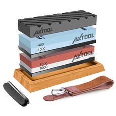 AXTOOL 평잡이 숫돌 세트 400/1000방+3000/8000방, 1개