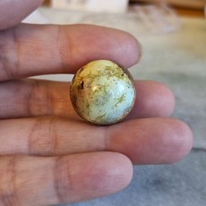 天然湖北原礦綠松石綠松高瓷菜籽黃特色綠松20mm大圓珠 - 提升收納籃美感, 1個