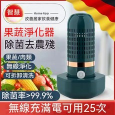 德國膠囊果蔬清洗機 家用除農藥洗菜機 水果蔬菜食材淨化機 嬰兒輔食去農殘, 象牙白【7級防水】,標準版【微氣泡清潔+普通機芯】