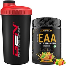 GEN GERMAN ELITE NUTRITION EAA 파우더 + 셰이커 - 휴먼 코드 포뮬러 8가지 필수 아미노산 함유 아미노 워크아웃 음료 맛있고 뛰어난 용해도 비건 532, 532g + Shaker, Multivitamin, 532g, 1개