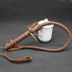 승마 채찍 라이딩 가죽 전문가용 말 훈련 트레이닝 도구 순수 소가죽 댄스 방어 무술, 10. 블랙-70cm (가죽 손잡이)