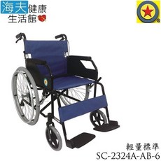 【海夫健康生活館】輪昇 輕量 通用型 輪椅(SC-2324A-AB-6), 1個, 座寬16吋
