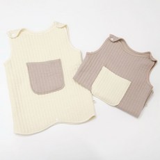 원이가게 유아 아기 남아 여아 면소재 롱 조끼 면누비 포켓 수면조끼