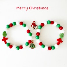 크리스마스 십자가팔찌 / 만들기키트 만들기재료 단기선교 팔찌만들기 주일학교 전도용품 십자가팔찌 여름성경학교 개별포장 교회선물 DIY 성탄절팔찌 크리스마스선물, 1개