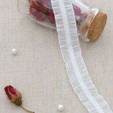 퀼트스타 클라라 더블오간자고무줄레이스_20mm, 화이트, 1개
