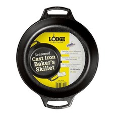 롯지 Lodge 10.25인치 시즌드 무쇠 스킬렛 베이킹 팬 (BW10BSK), 10.25 inch