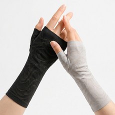 운전 여성 여름 손등 차단 자외선차단 햇빛차단 토시 암워머 숏 손워머 아이스 팔토시 여자 레이스 손등커버 쿨토시 냉감 메쉬 여름 골프 등산 자전거 파크골프, 1세트, 블랙+그레이