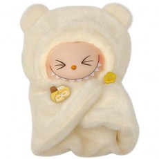 밍글밈글 라부부 인형옷 애기 포대기, 아이보리곰돌이, 1개