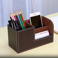 사무실 데스크테리어 사무실 데스크 셋업 꾸미기 책상 오거나이저 정리함, 책상정리_펜꽂이_브라운, 1개