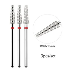 TP 3 개/대 불꽃 다이아몬드 네일 드릴 비트 3/32 ''러시아어 전기 매니큐어 큐티클 용 밀링 커터 도구 제, 14 TP-847LX-040R