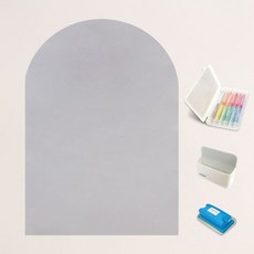 키룸 찰떡보드 유아자석보드 + 터치프루프 색연필 + 자석거치대 + 탈부착 지우개 세트, 유리용 돔모양