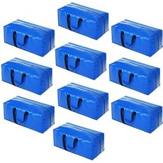 지퍼가 달린 투명 보관 가방 대형 이삿짐 의류용 플라스틱 토트 튼튼한 손잡이가 대학 기숙사 포장, Blue, 2 Pa