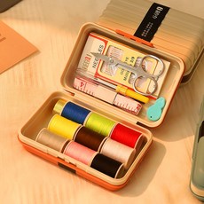 傢用磁吸針綫盒手縫套裝便攜式多功能小型針綫包學生宿捨工具高檔, 1個, 【9+2】彩色綫+卡紙針,便攜磁吸【方便收納】