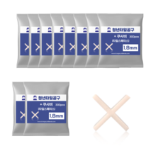 타일 스페이스 쿠사비 10봉지 세트, 흰색/십자/1.8mm, 1.8mm, 1세트, 흰색