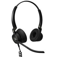 Jabra 인게이지 50 유선 헤드셋 3-마이크 시스템 탑재 스테레오 통화 헤드셋 배경 소음 차단 청력 보호 기능 콜센터 헤드셋