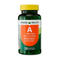 스프링밸리 비타민A 2400mcg 소프트젤 Spring Valley Vitamin A, 1개, 250정