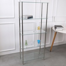 리빙위즈 베이 모듈 미드센츄리 유리 5단 선반 장식장, 투명