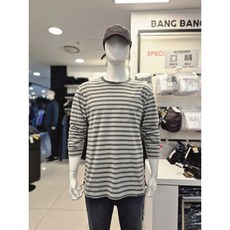 뱅뱅 봄 적극추천 남성 면 100% 배색 포켓 스트라이프 긴팔 티셔츠 CTM106