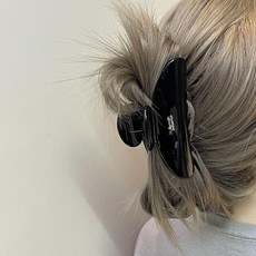 韓國ins金標元寶2024簡約法式高級盤發鯊魚氣質夾子洋氣, 1個, 元寶亮黑抓夾字母貼標barr