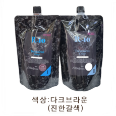 색상 : 다크브라운 엘라드 오로라 노블피스 R-10 트리트먼트 칼라 500g /옻자극 최소화 염색약, 1개