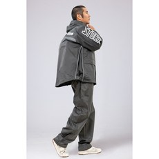 SNOWSTORMI 兩件式機車雨衣 背包加大設計防水雨褲, 鈦灰,M