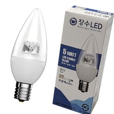 장수램프 투명 LED 촛대구 E17주광색 고추 캔들전구, 1