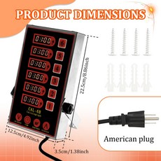 채널 스테인레스 스틸 LED 기술 주방 타이머 시끄러운 알람 디지털 알림 기능 상업 요리, US rules Style 2