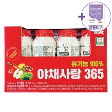 코스트코 트레이더스 유기농 야채사랑 190ML X 12EA [아이스박스] + 더메이런알콜티슈, 12개