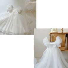 여아 화이트 드레스 유아 아기 펄리본 공주 화동 콩쿨 돌잔치 영성체 원피스