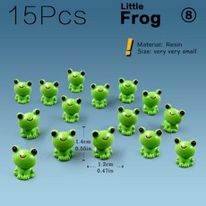 거북이 다람쥐 뱀 정원 토끼 요정 장식 입상 개구리 고양이 돼지 양 액세서리 코끼리 여우 미니어처 15PCS, 15pcs Frogs