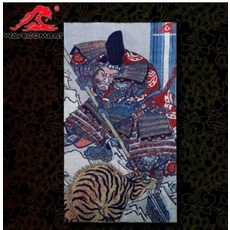 WAVECOMBAT 武士虎圖騰運動面罩, 武士藍浪潮君物和風系列-浮世繪無縫騎行防曬圍脖E, 1個