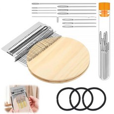 Sendoger Darning Loom 키트 - 눈에 띄는 수선을 위한 Speedweve 스타일 패치메이커 도구 청바지 양말 및 스웨터용 DIY 니트 패치 직조 직기 (L