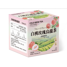白桃玫瑰烏龍茶 果香烏龍茶包 冷熱雙泡茶 獨立袋泡茶 冷泡茶 下午茶 居家茶飲 外出便攜茶 取代手搖飲 玫瑰複配烏龍 盒裝果味烏龍 少女風花果茶 餐後休閒茶, 8g, 1個, 10個裝